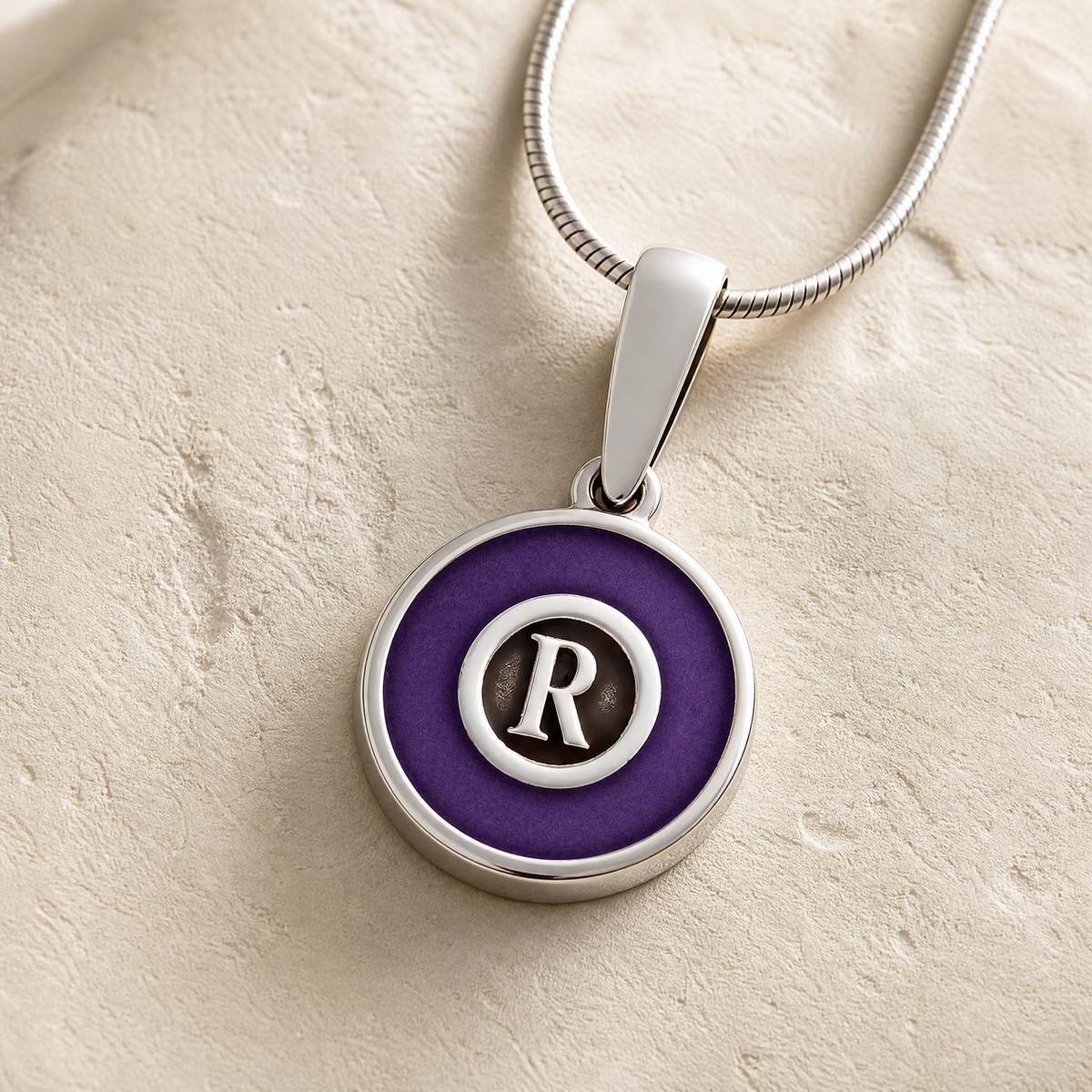 Silver Lilac Monogram Ash Resin Jewelry