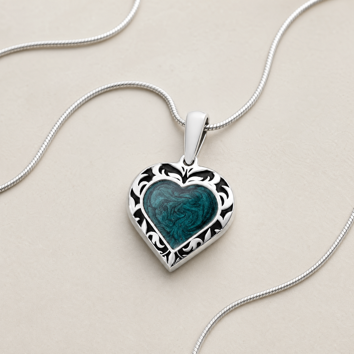 Silver Heartfelt Journey Ash Resin Jewelry