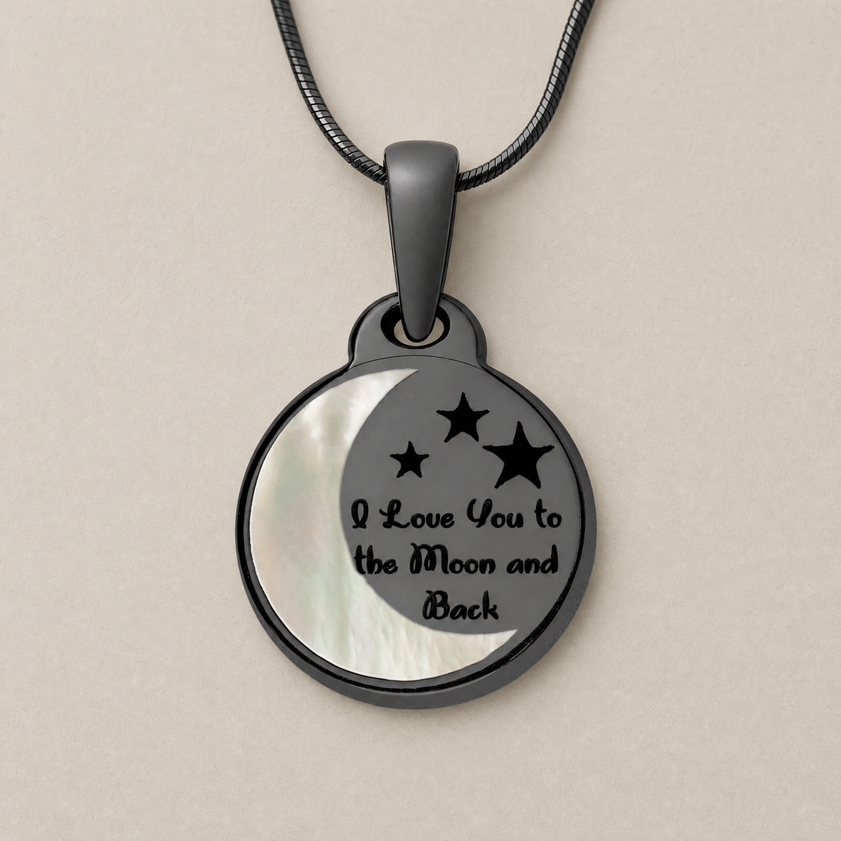 Love You To The Moon Black Finish Ash Resin Jewelry