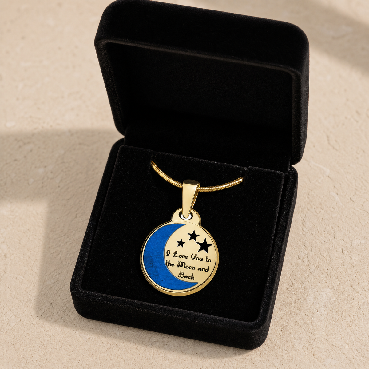 Solid 14K Gold Love You To The Moon Ash Resin Jewelry