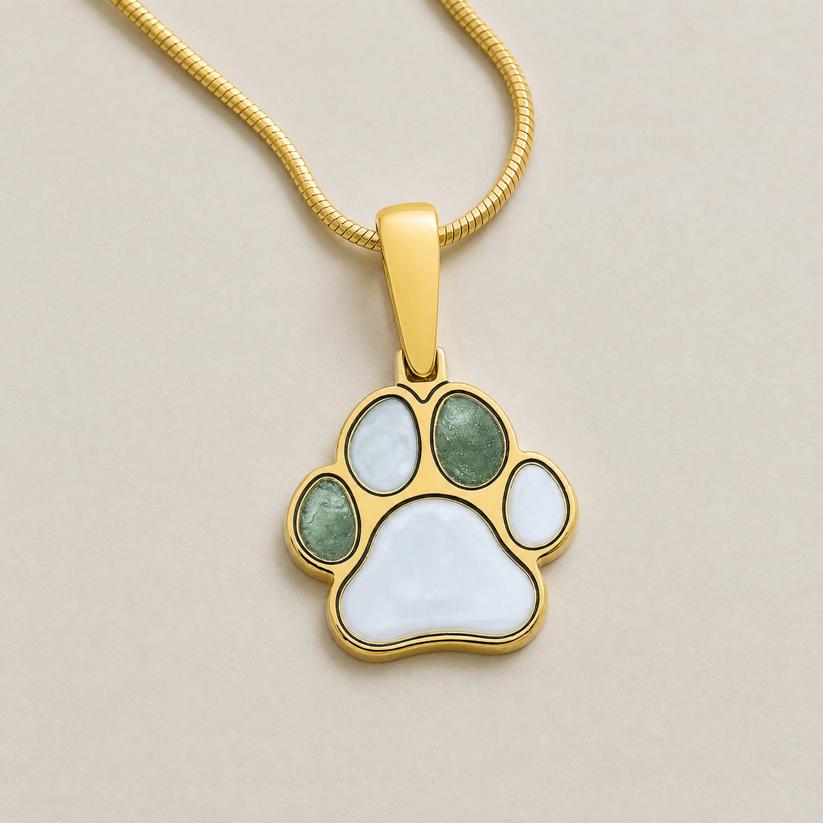 Gold Plated A Print Upon My Heart Ash Resin Jewelry