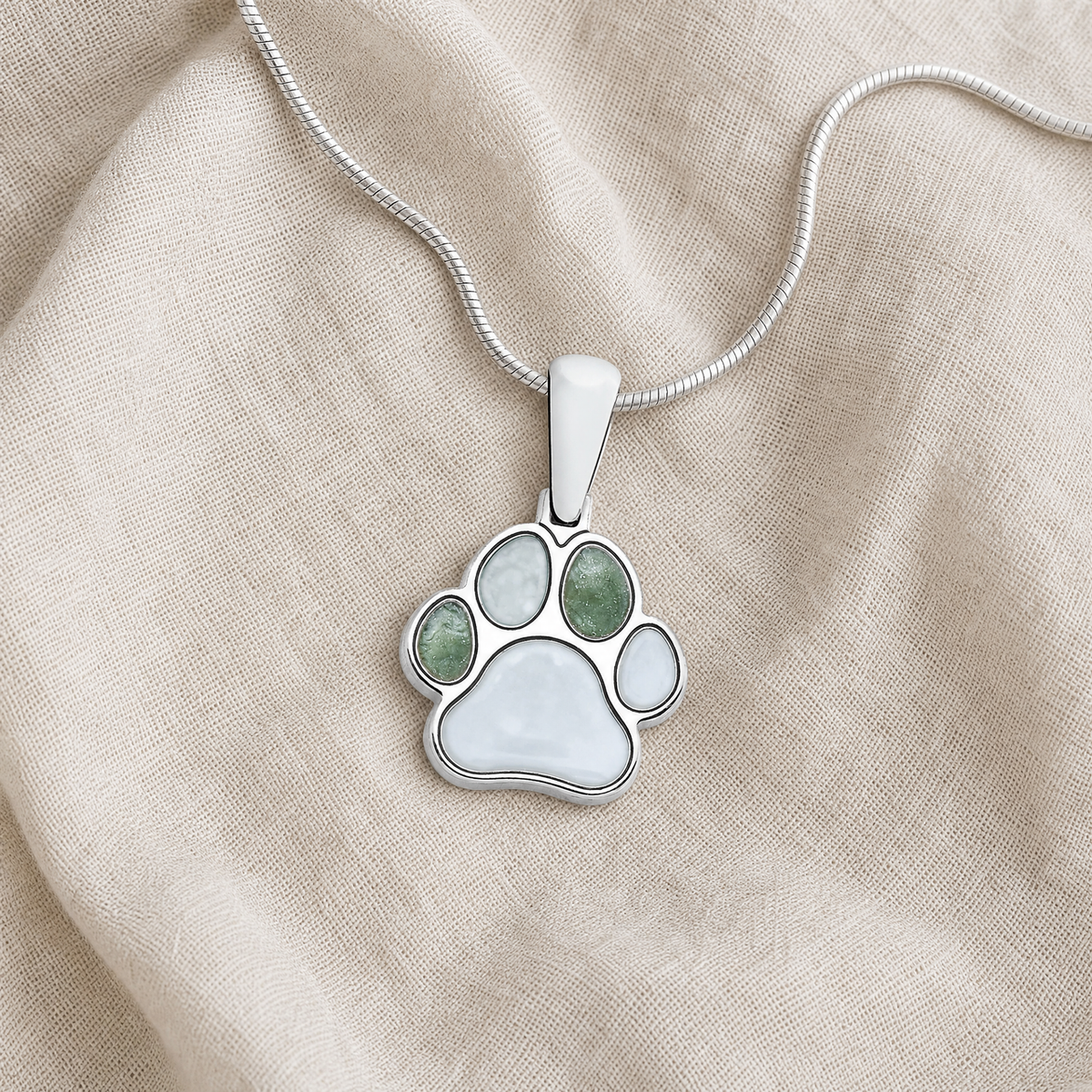 Silver A Print Upon My Heart Ash Resin Jewelry