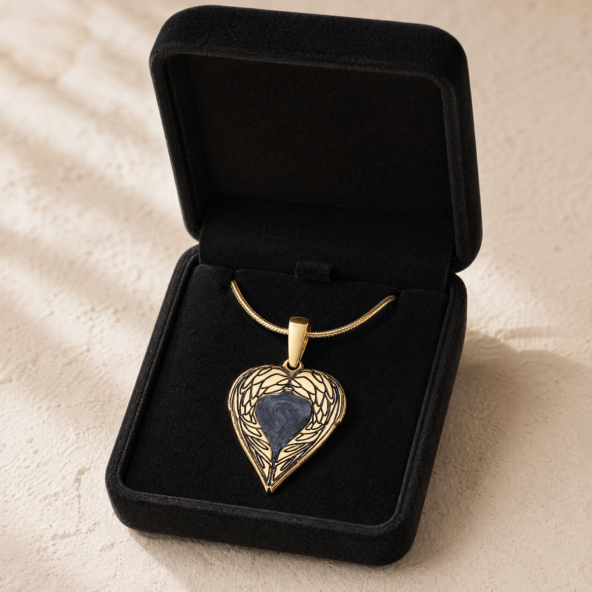 Solid 14K Gold Paradise Heart Ash Resin Jewelry