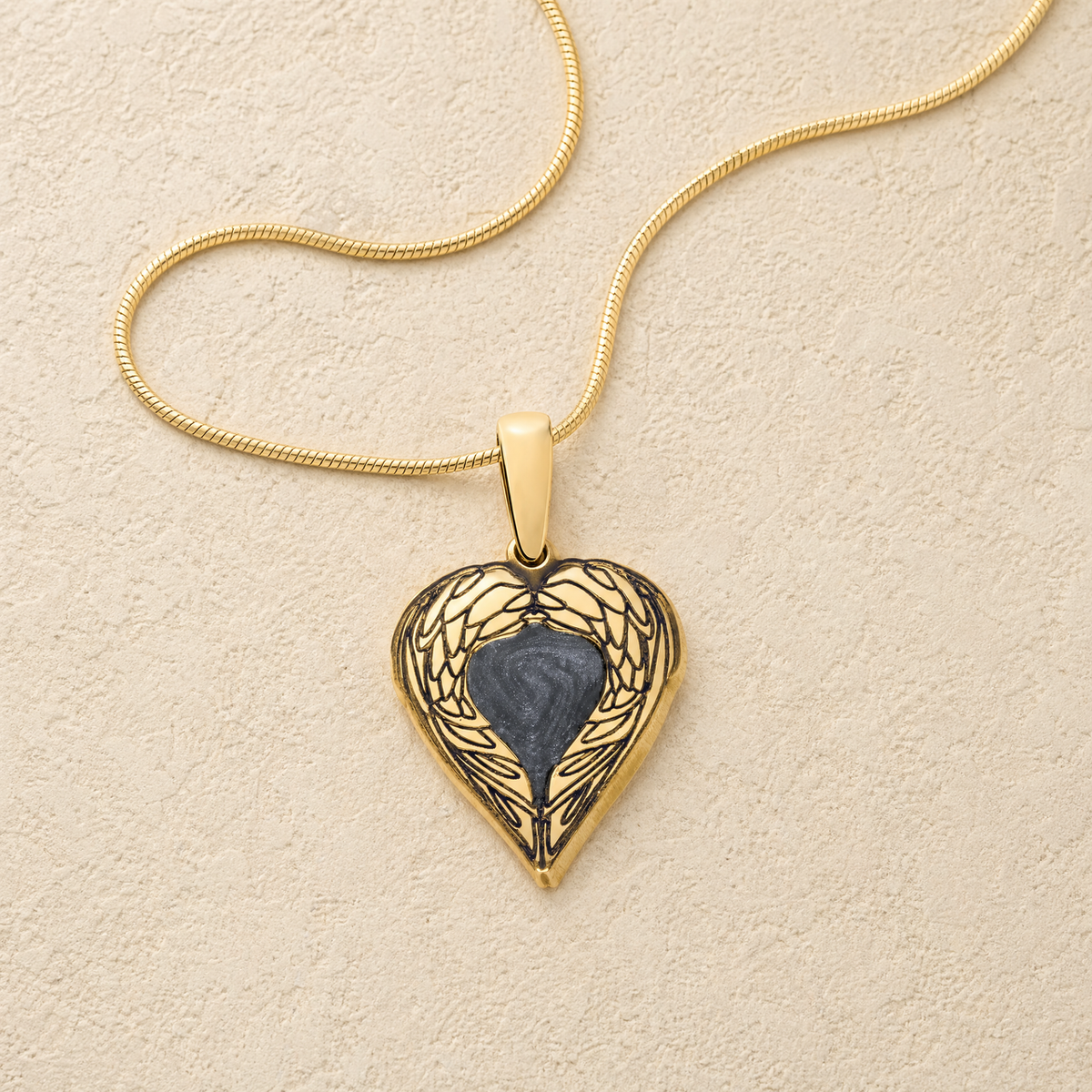 Solid 14K Gold Paradise Heart Ash Resin Jewelry