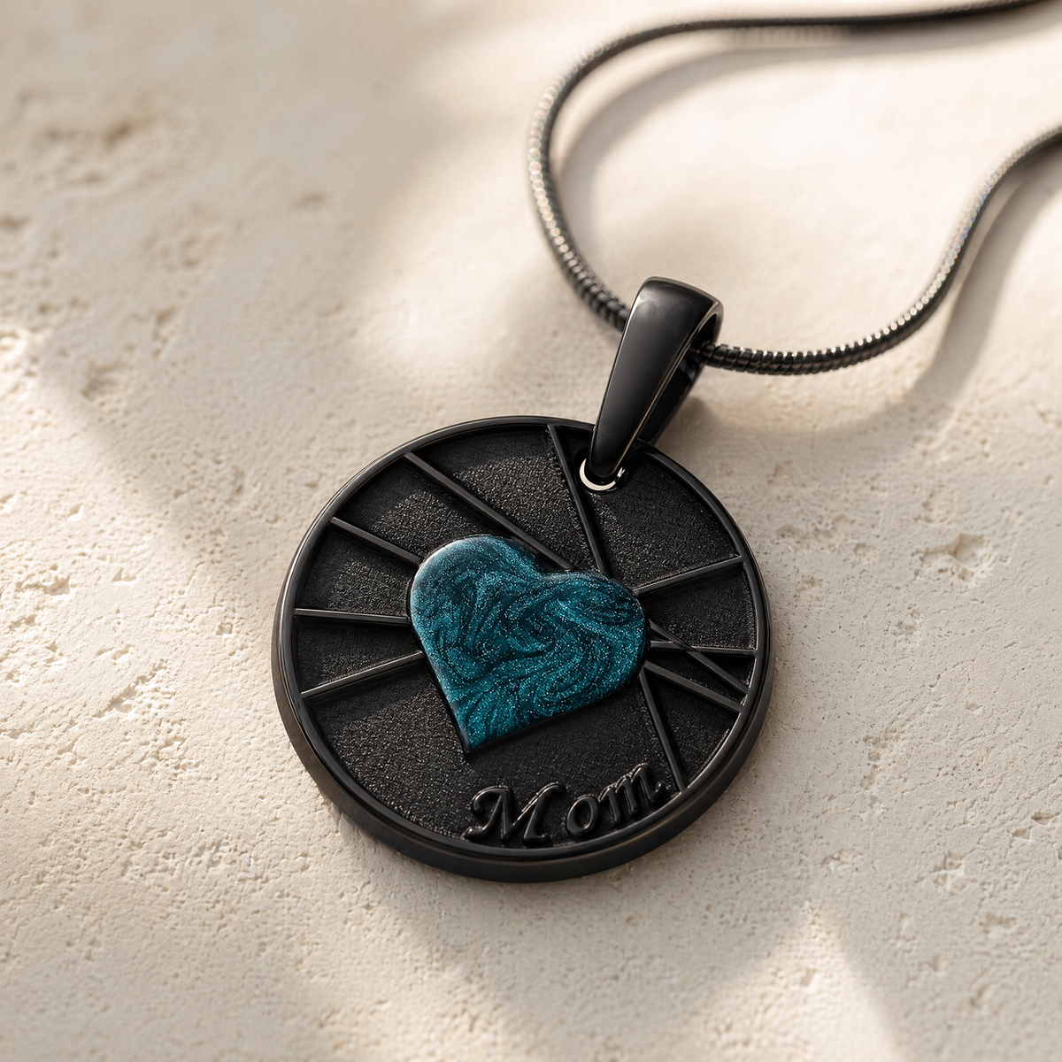 Enlightened Round Black Finish Ash Resin Jewelry