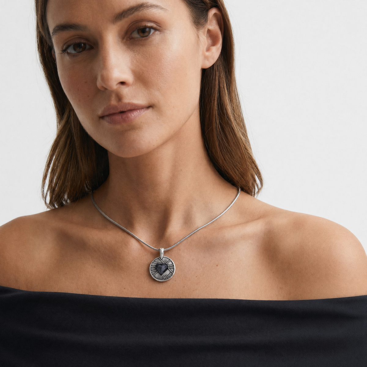 Enlightened Round Sterling Silver with Lilac Pearl Opal Ash Resin Jewelry
