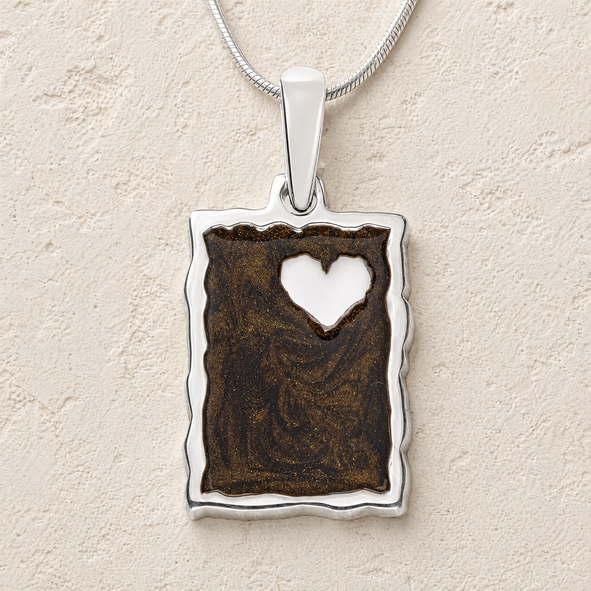 Adored Rectangle Sterling Silver Ash Resin Jewelry