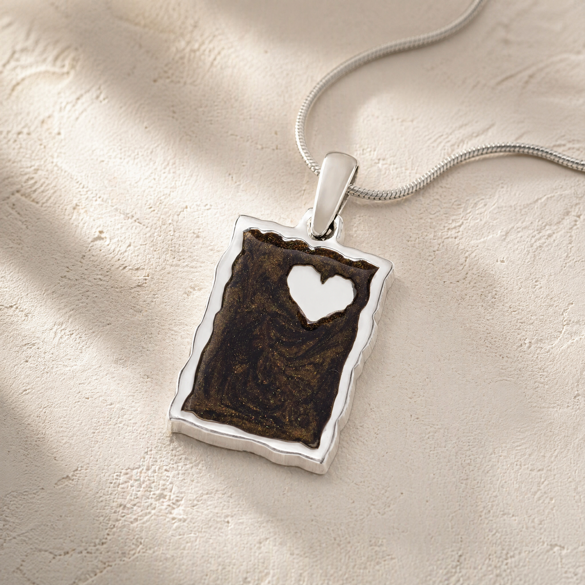 Adored Rectangle Sterling Silver Ash Resin Jewelry