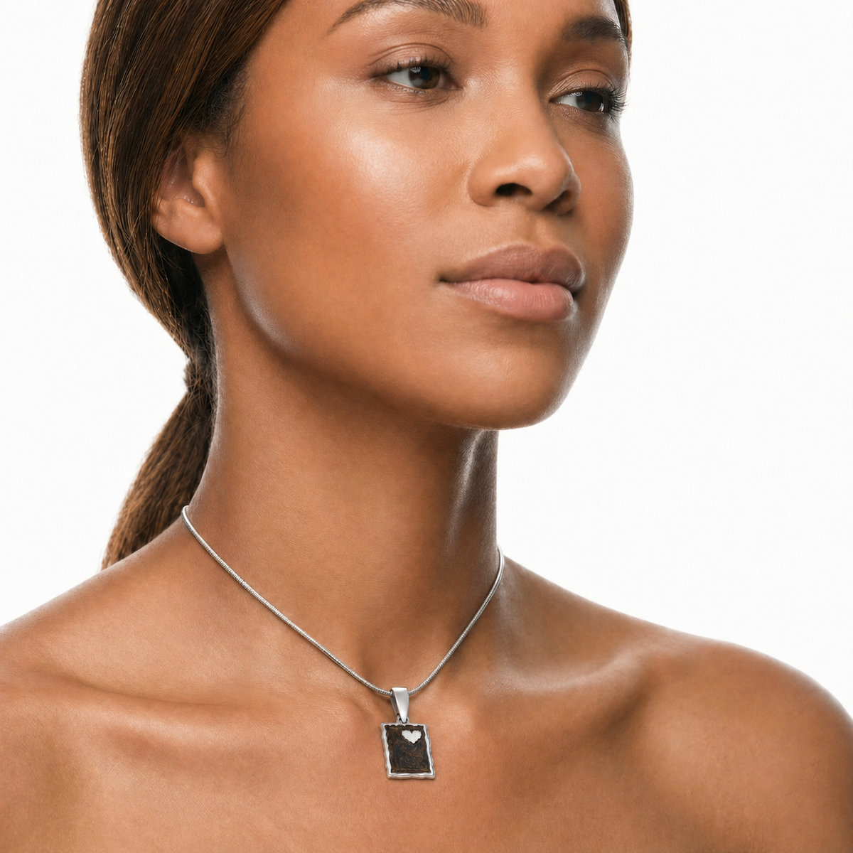 Adored Rectangle Black Finish Ash Resin Jewelry