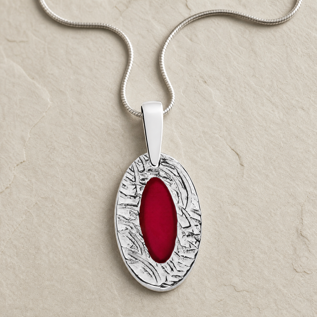 Heartfelt Oval Sterling Silver Ash Resin Jewelry
