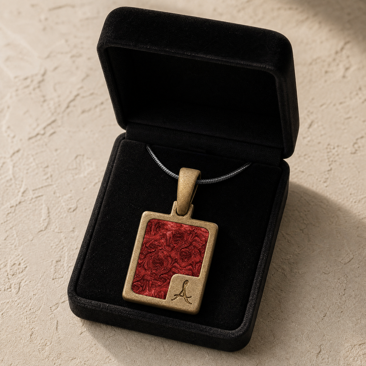 Remarkable Rectangle Bronze Finish Ash Resin Jewelry