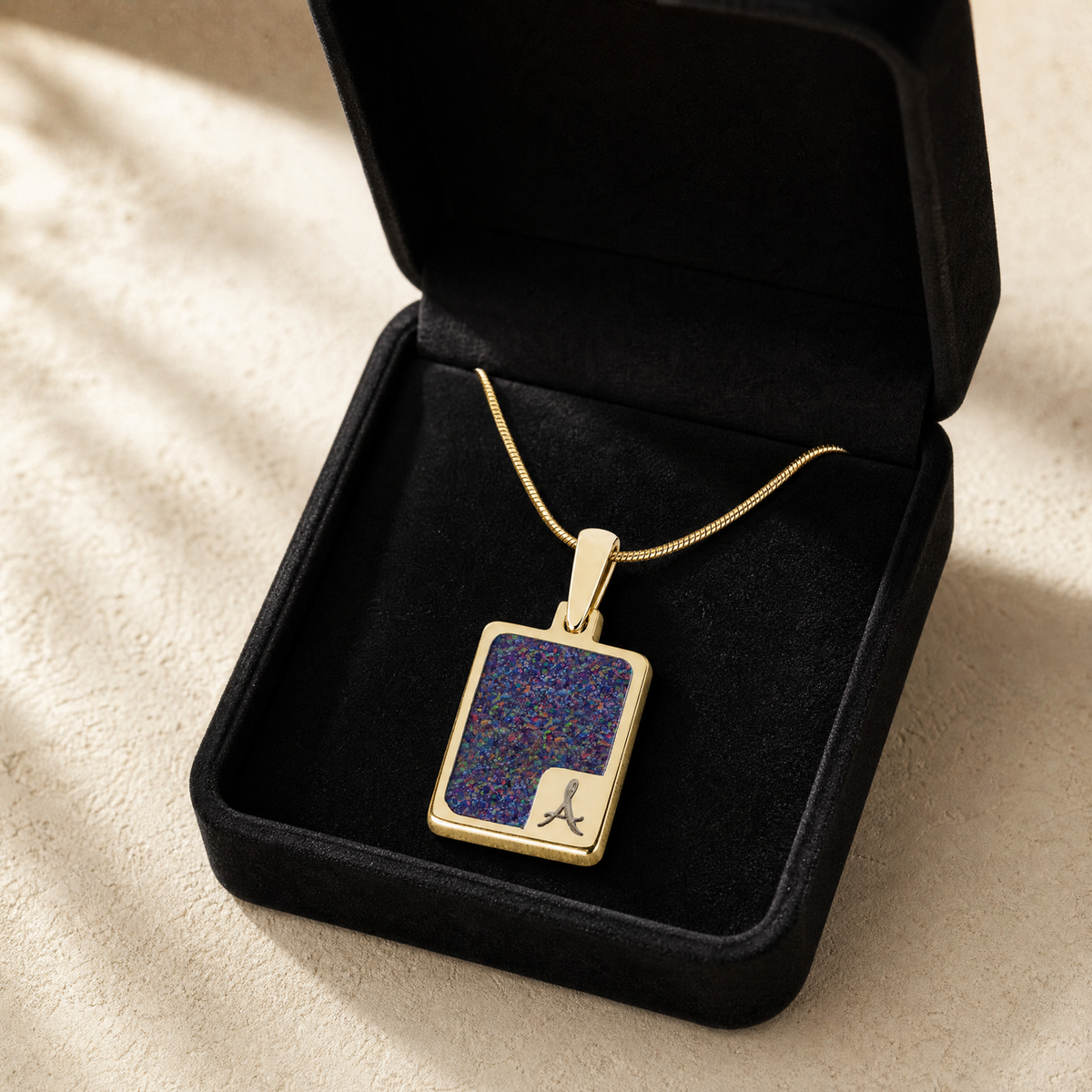 Pleasing Rectangle Gold Plated Ash Resin Jewelry