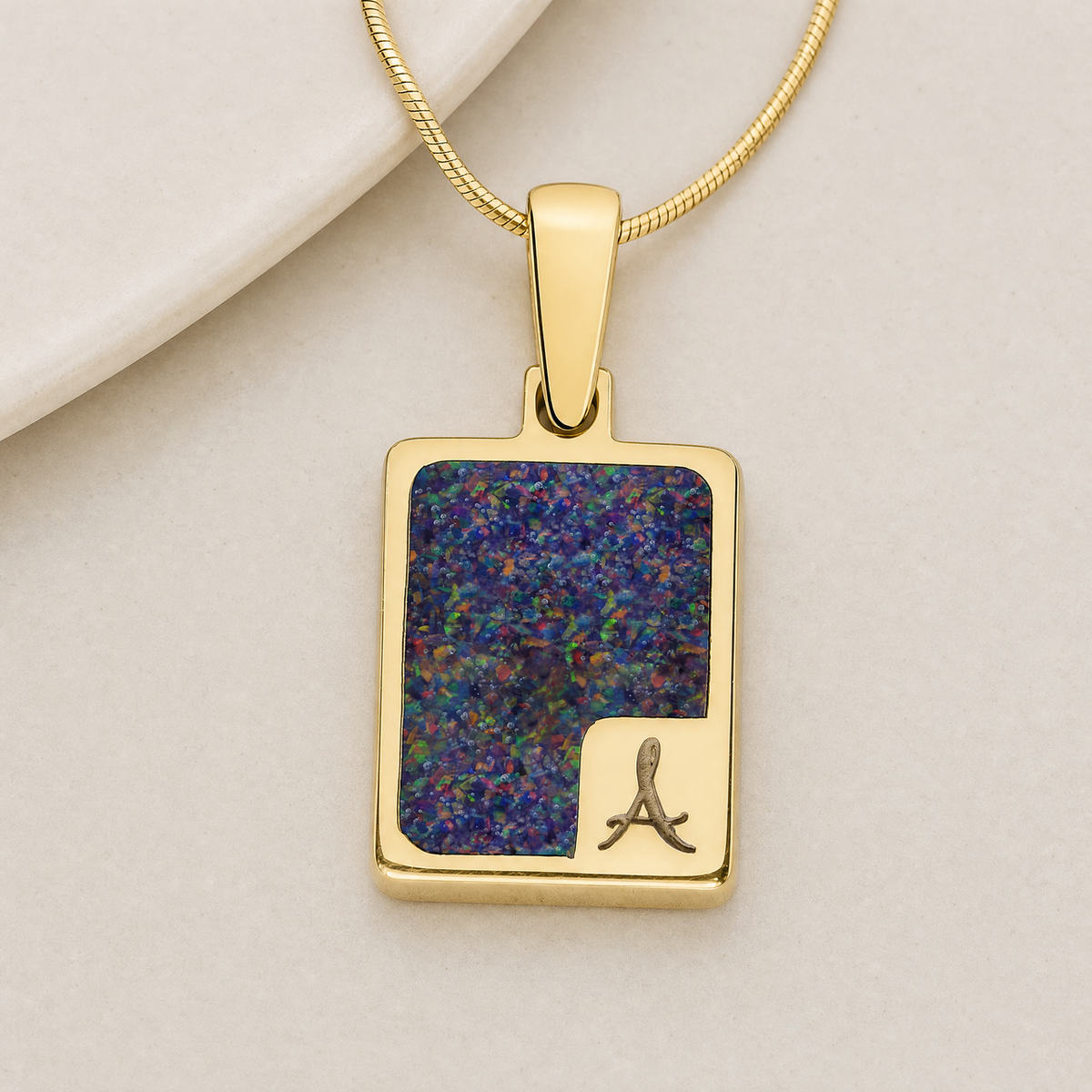 Pleasing Rectangle Gold Plated Ash Resin Jewelry