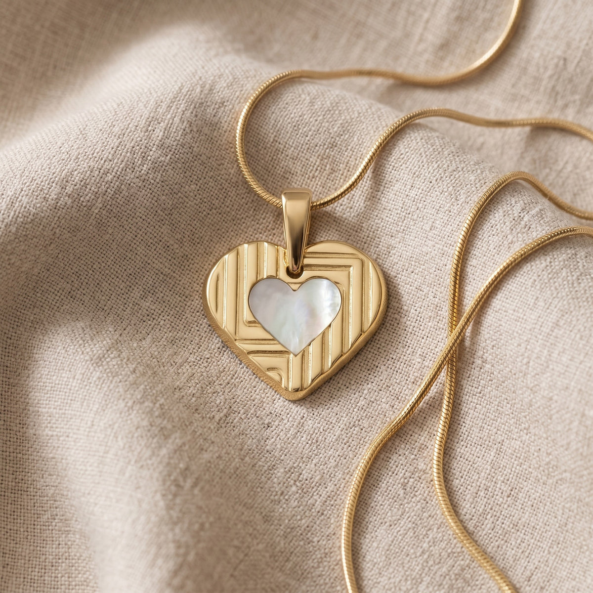Lined Heart Gold Plated Ash Resin Jewelry