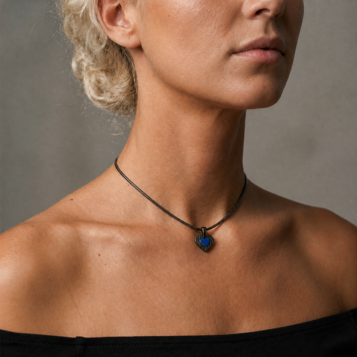 Lined Heart Gold Plated Ash Resin Jewelry