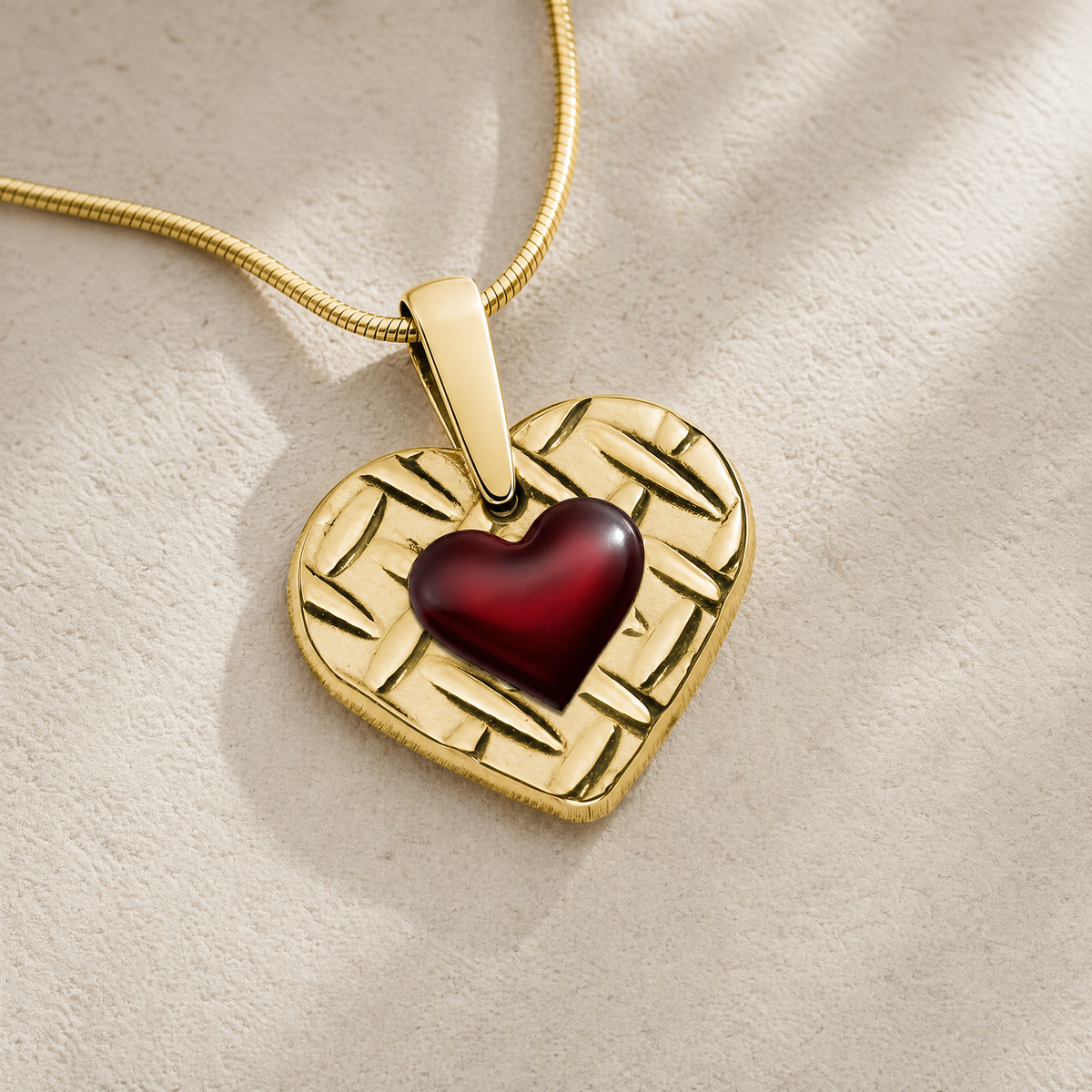 Solid 14K Gold Woven Heart Ash Resin Jewelry