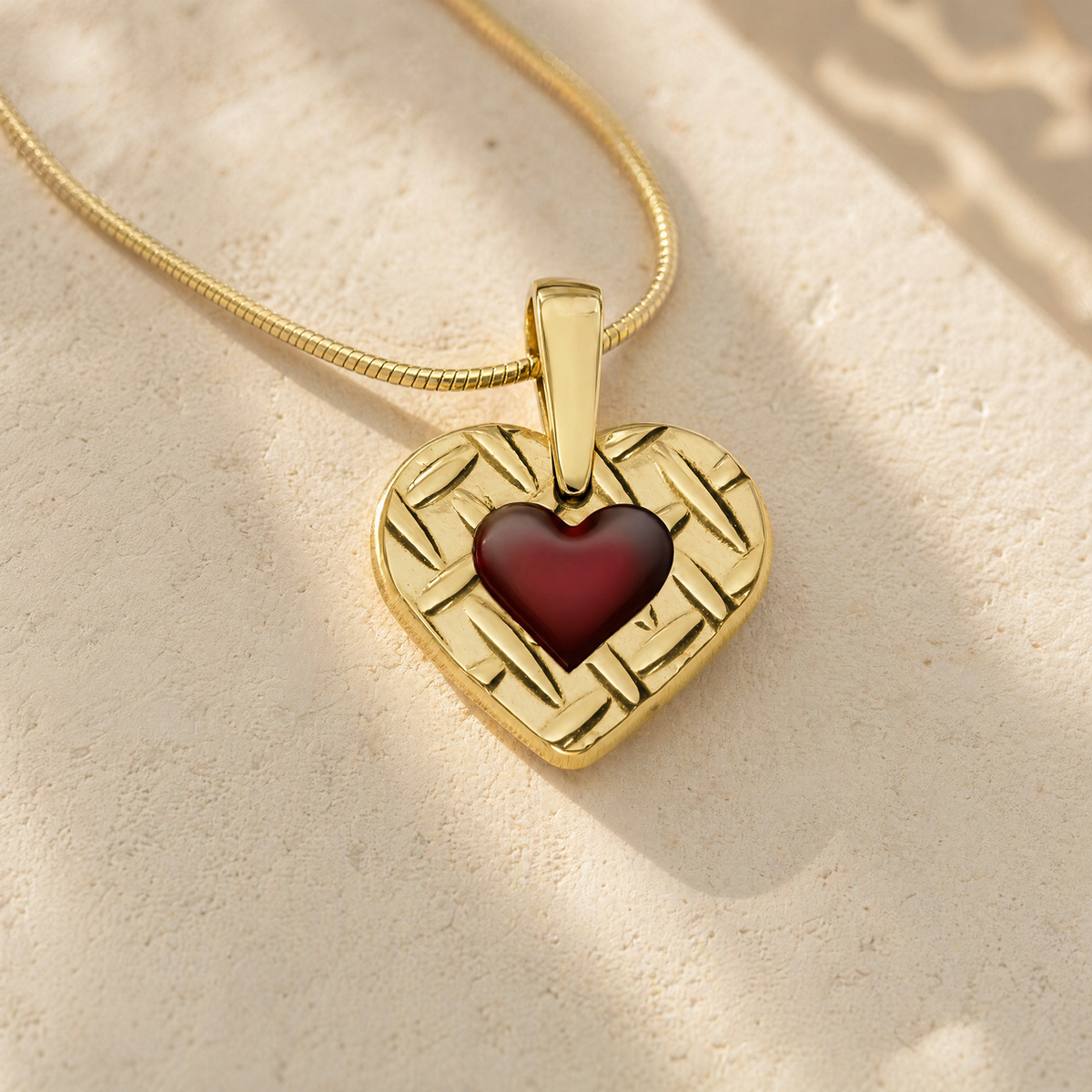Solid 14K Gold Woven Heart Ash Resin Jewelry