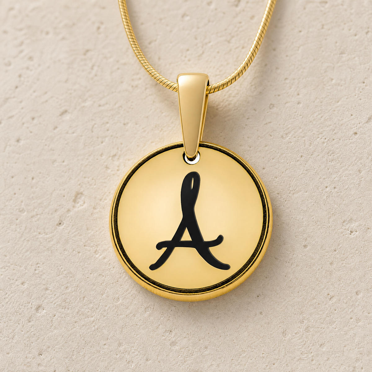 Solid 14K Gold Initial Round Ash Resin Jewelry