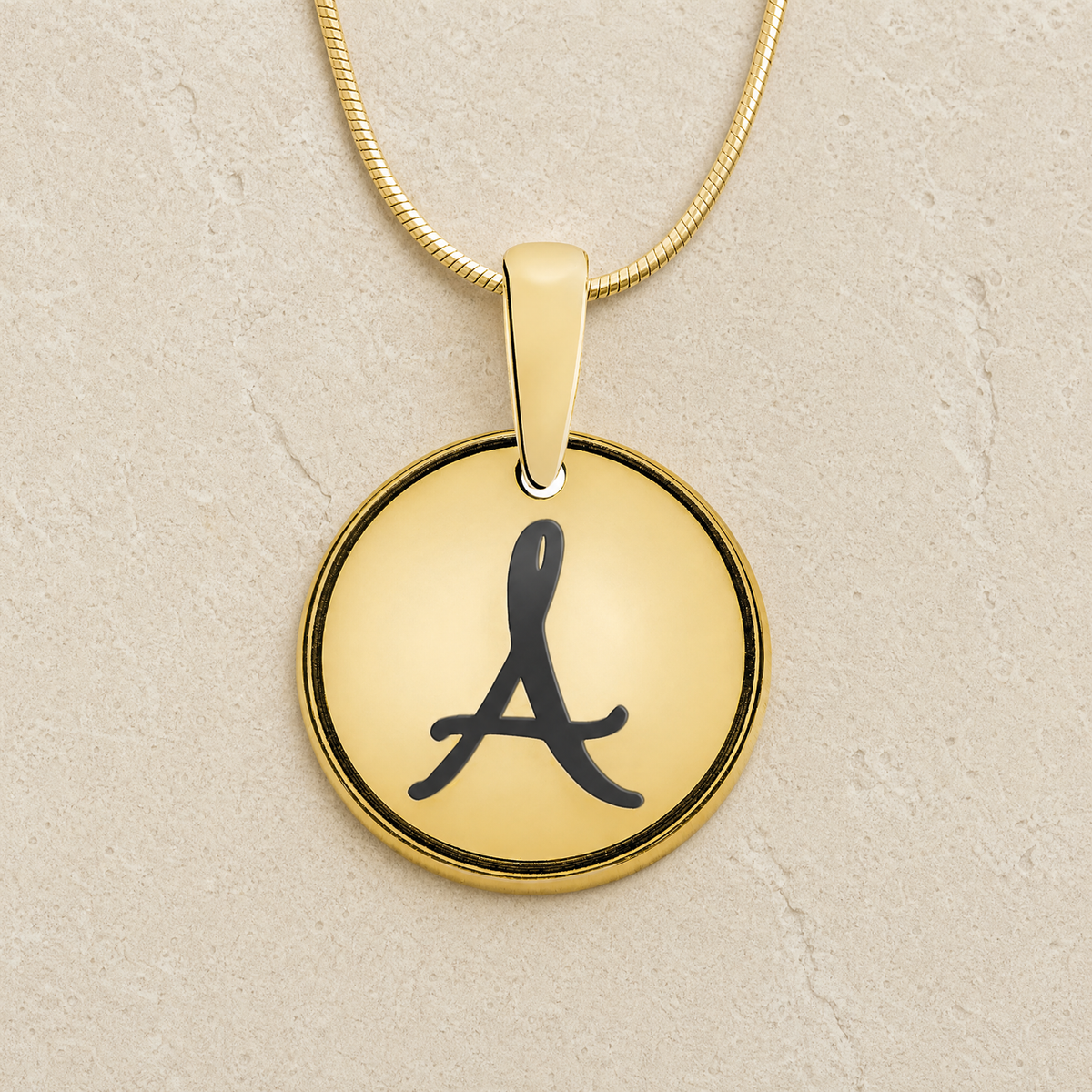 Solid 14K Gold Initial Round Ash Resin Jewelry