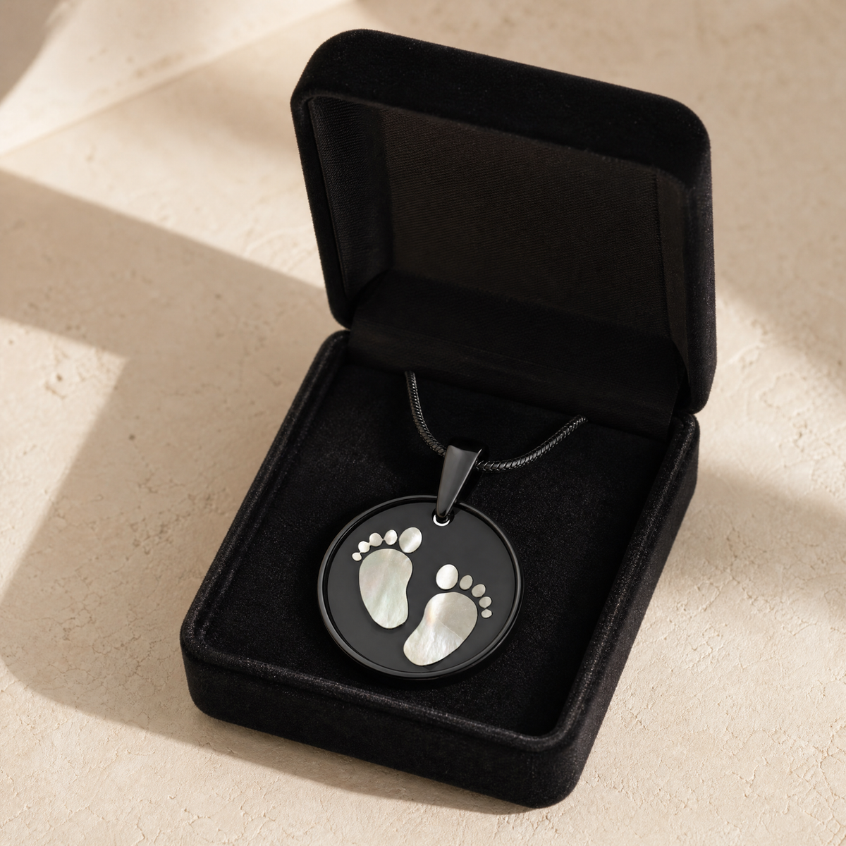 Lasting Imprint Round Black Finish Ash Resin Jewelry