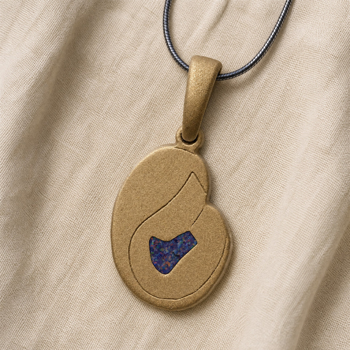 Beloved Bronze Finish with Black Flame Opal Ash Resin Jewelry