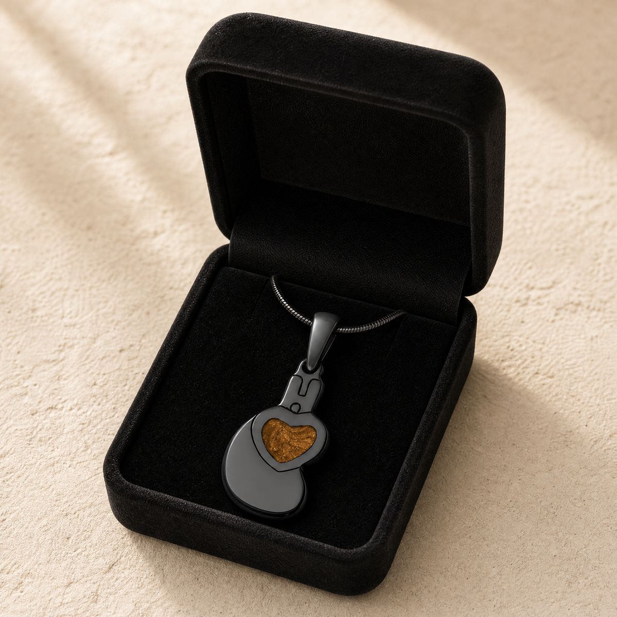 Holding You Close Black Finish with Carob Ash Resin Jewelry