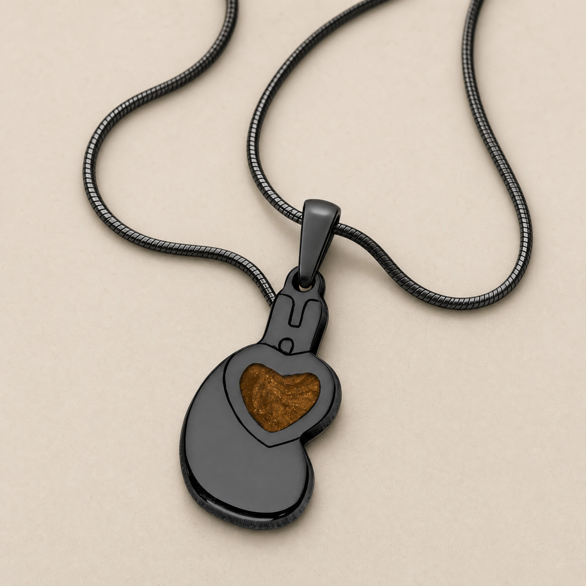 Holding You Close Black Finish with Carob Ash Resin Jewelry