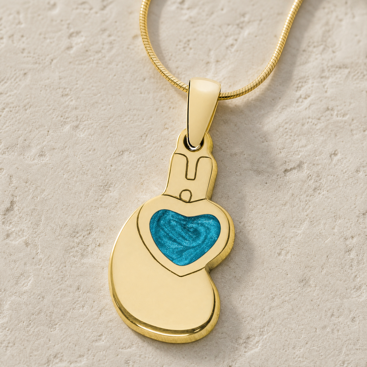 Holding You Close Gold Plated with Aqua Ash Resin Jewelry