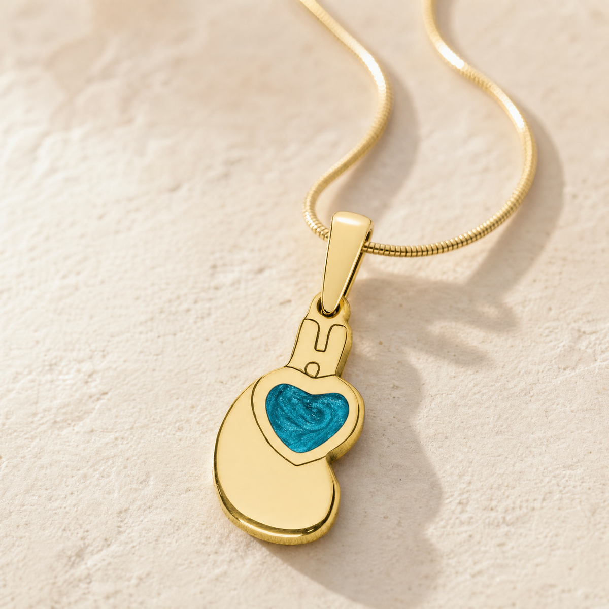 Holding You Close Gold Plated with Aqua Ash Resin Jewelry