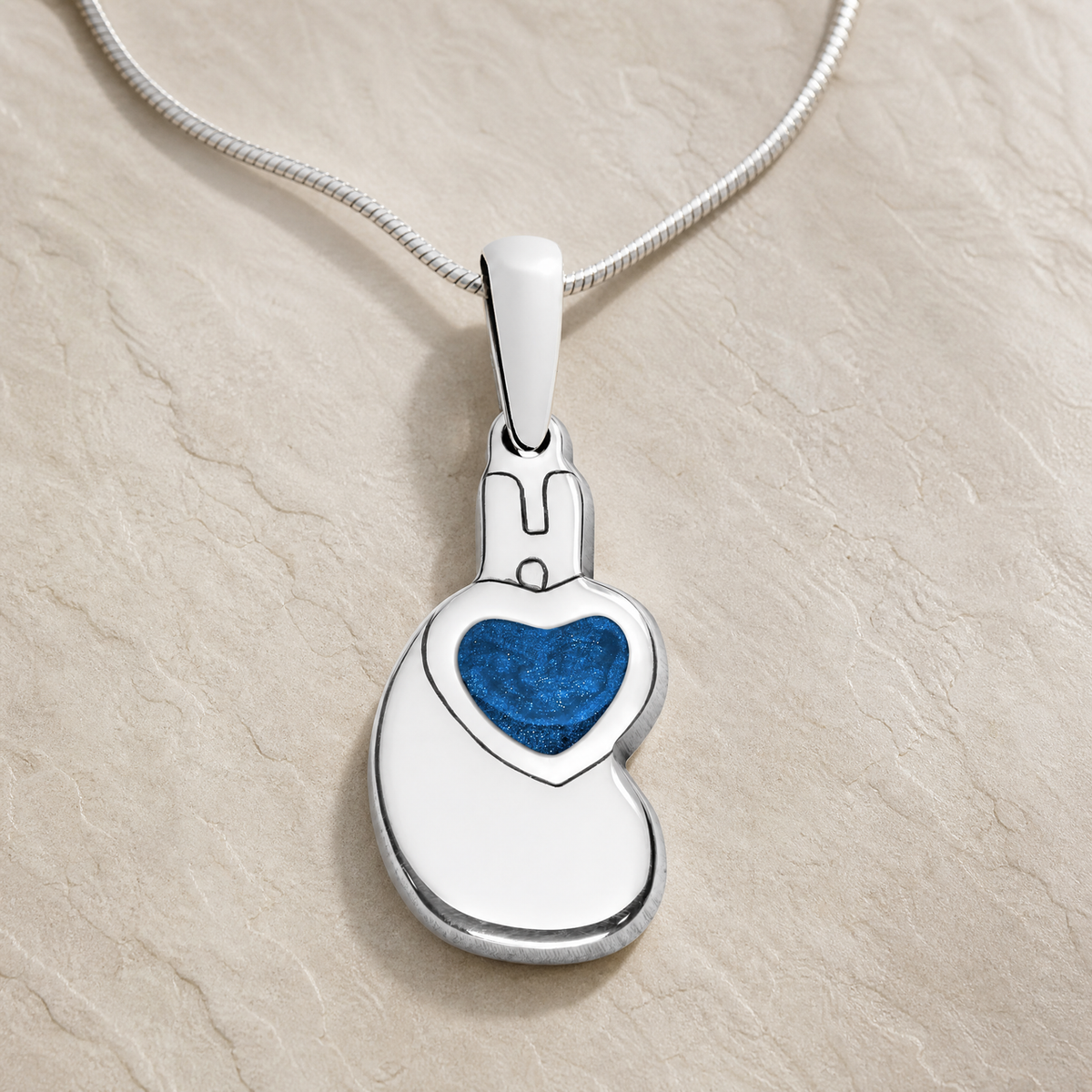 Solid 14K White Gold Holding You Close with Cobalt Resin Ash Resin Jewelry