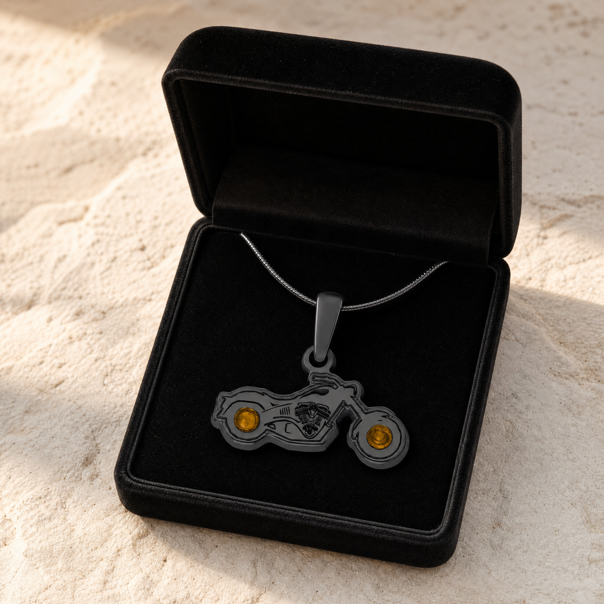Riding Along Black Finish Ash Resin Jewelry