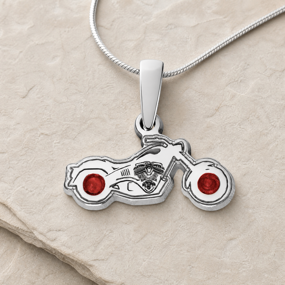 Riding Along Sterling Silver with Crimson Ash Resin Jewelry
