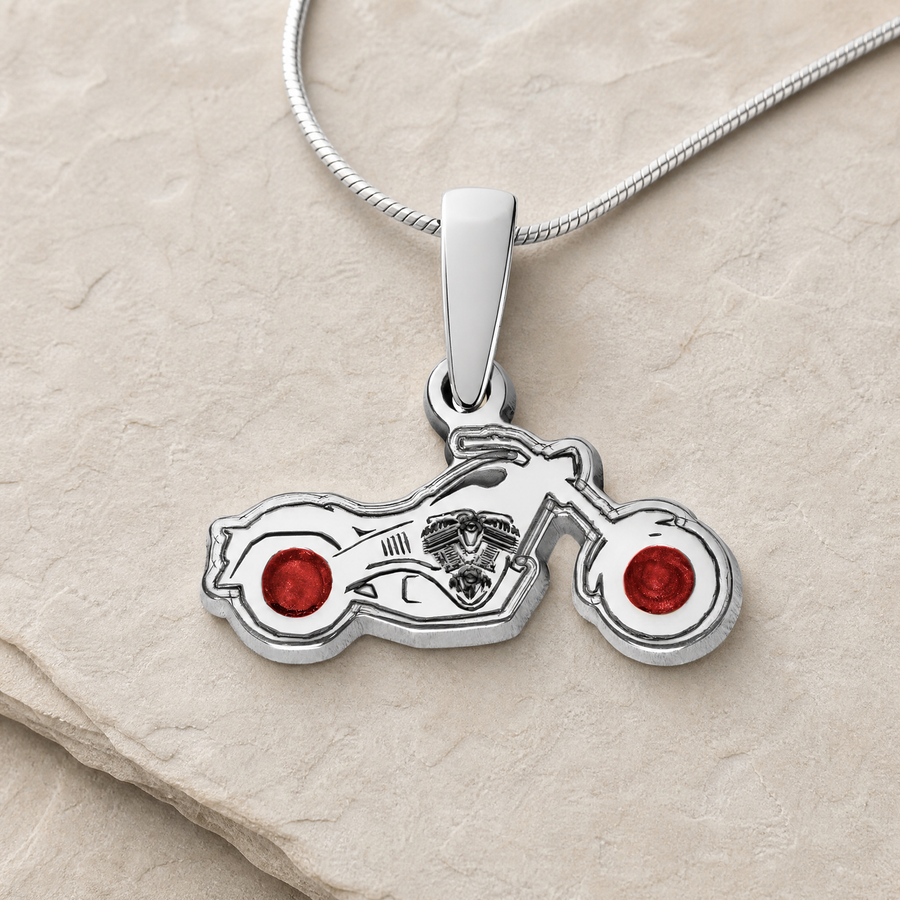 Riding Along Sterling Silver with Crimson Ash Resin Jewelry