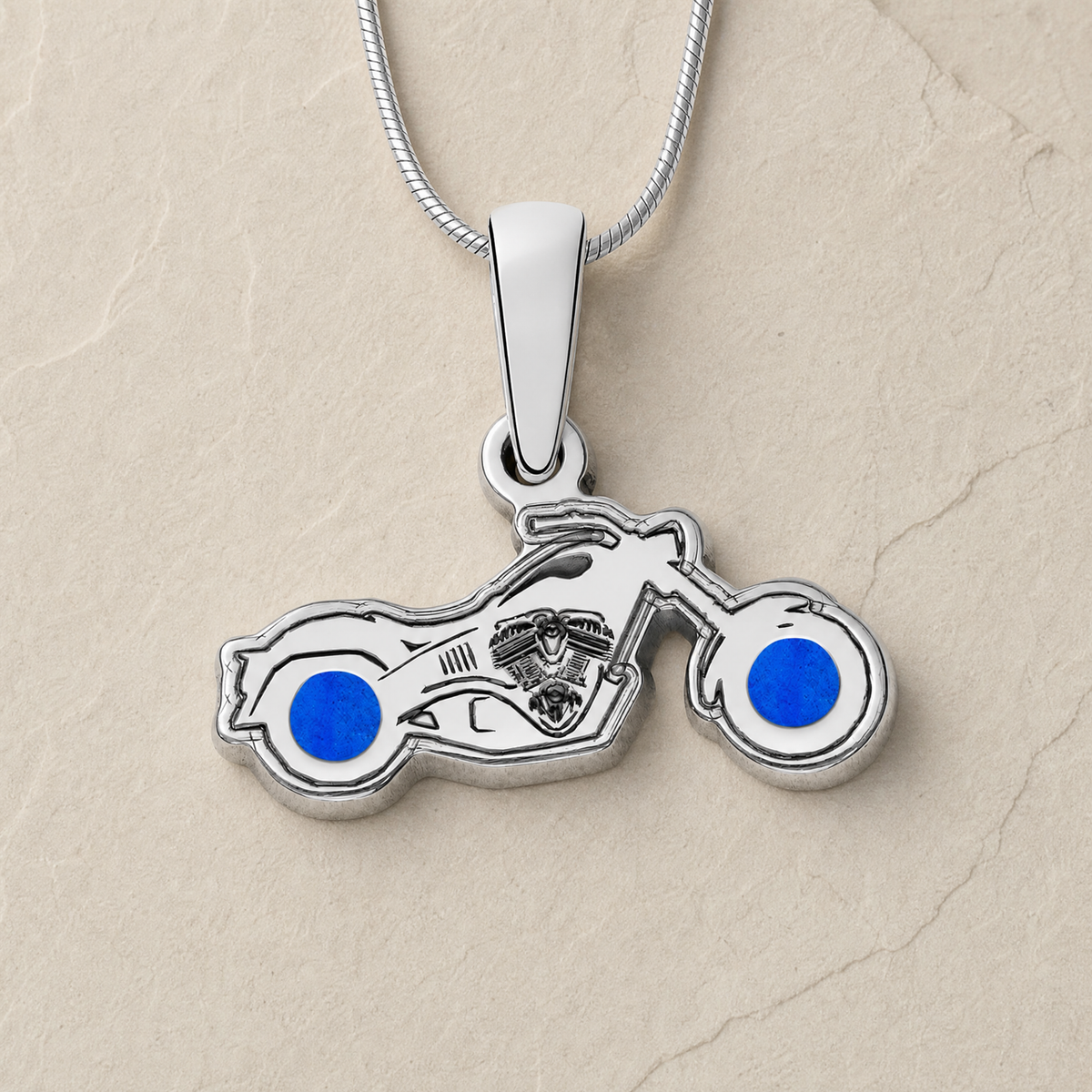 Riding Along Sterling Silver with Azure Ash Resin Jewelry