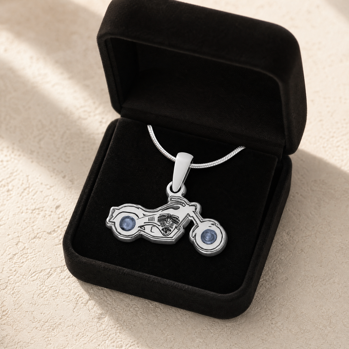 Solid 14K White Gold Riding Along Ash Resin Jewelry