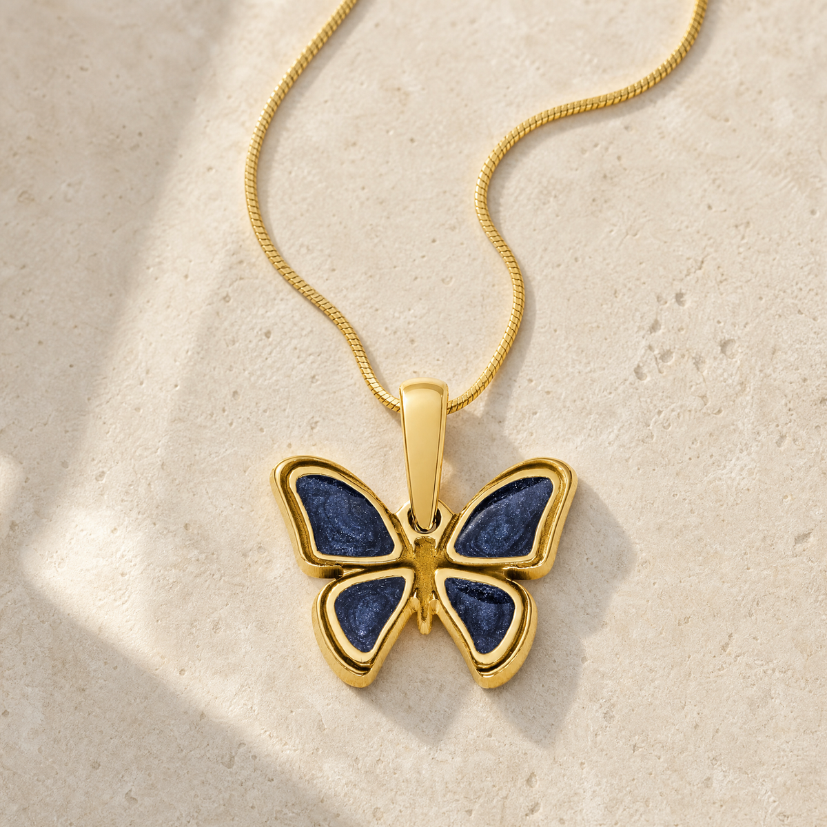 Solid 14K Gold Lovable Butterfly Ash Resin Jewelry
