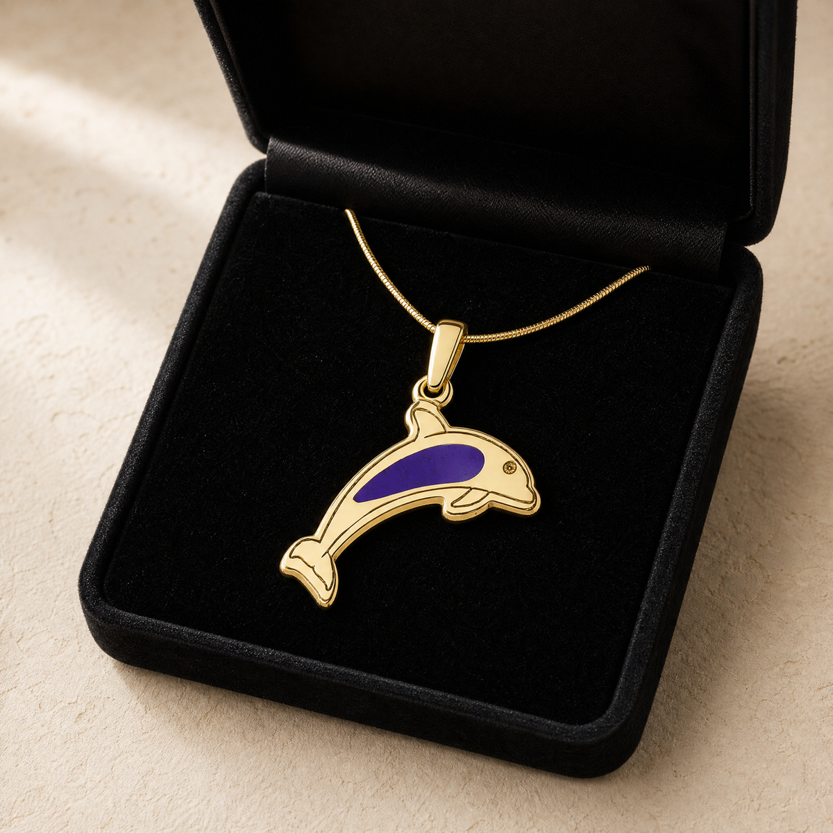 Jubilant Dolphin Gold Plated Ash Resin Jewelry