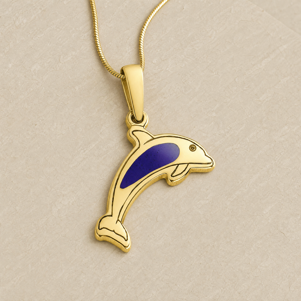 Jubilant Dolphin Gold Plated Ash Resin Jewelry