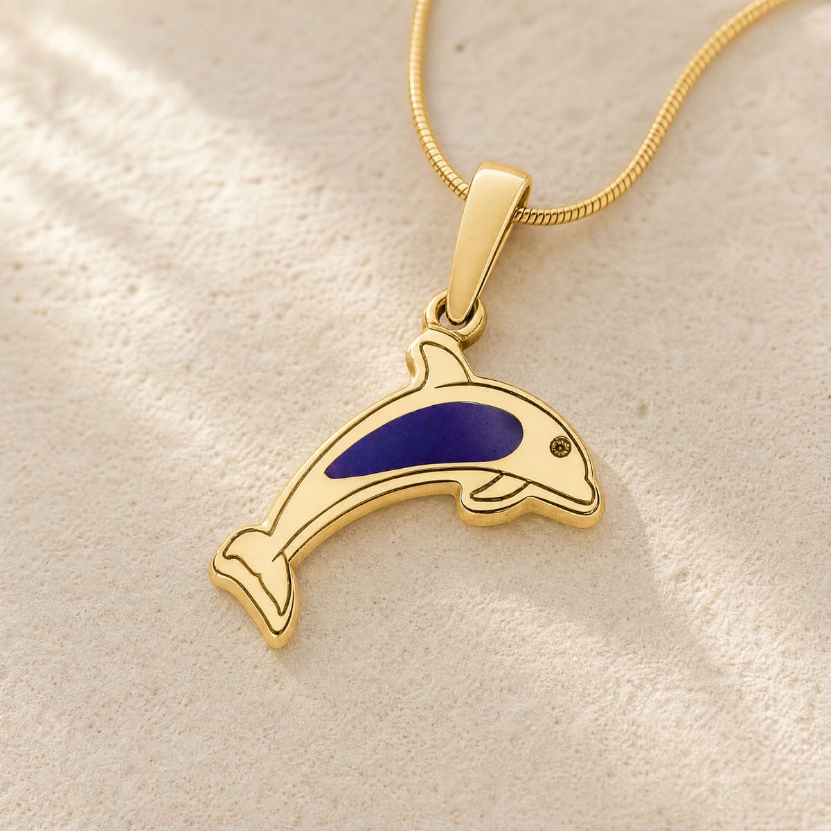 Jubilant Dolphin Gold Plated Ash Resin Jewelry