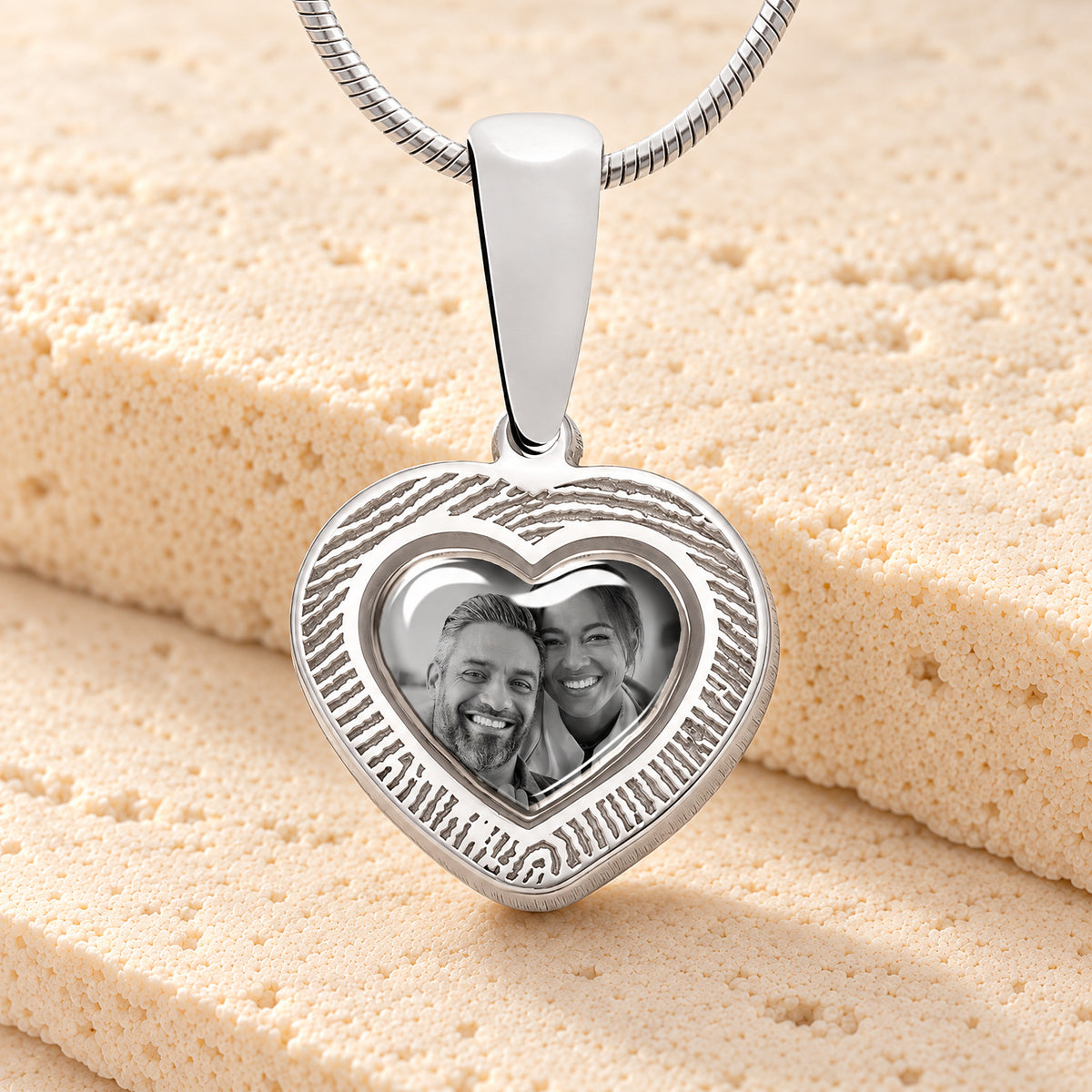 Heart Sterling Silver Fingerprint And Picture Pendant — main