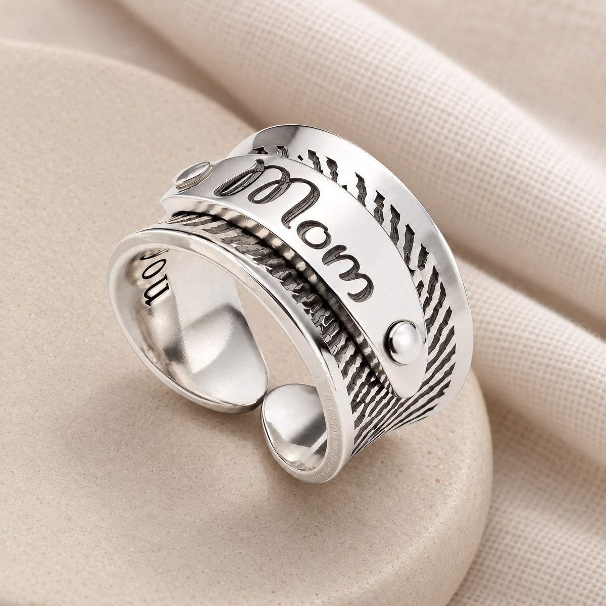 Charity Sterling Silver Fingerprint Ring — alternate view
