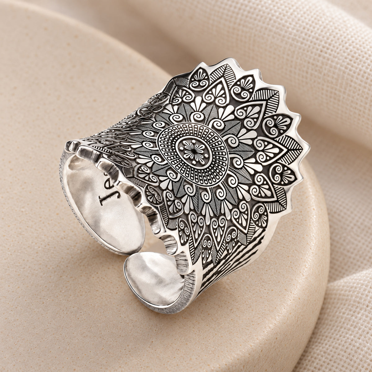 Hera Sterling Silver Fingerprint Ring — alternate view