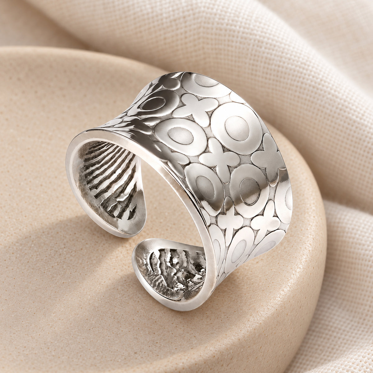 Titan Sterling Silver Fingerprint Ring — alternate view
