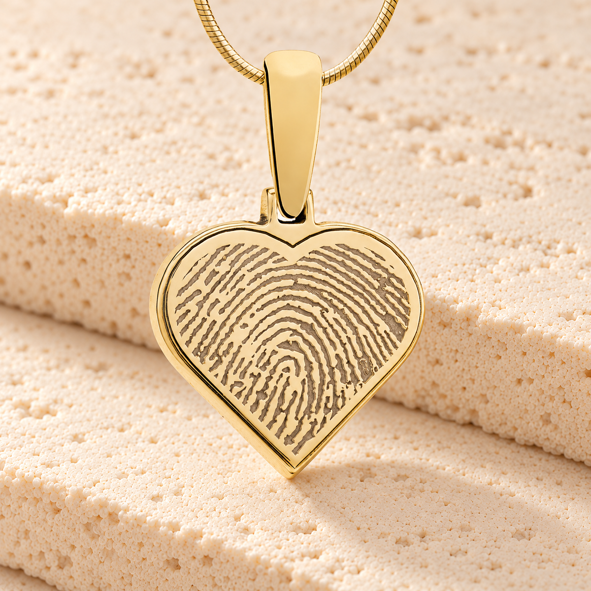 Gold Plated Signature Heart Fingerprint Necklace — main