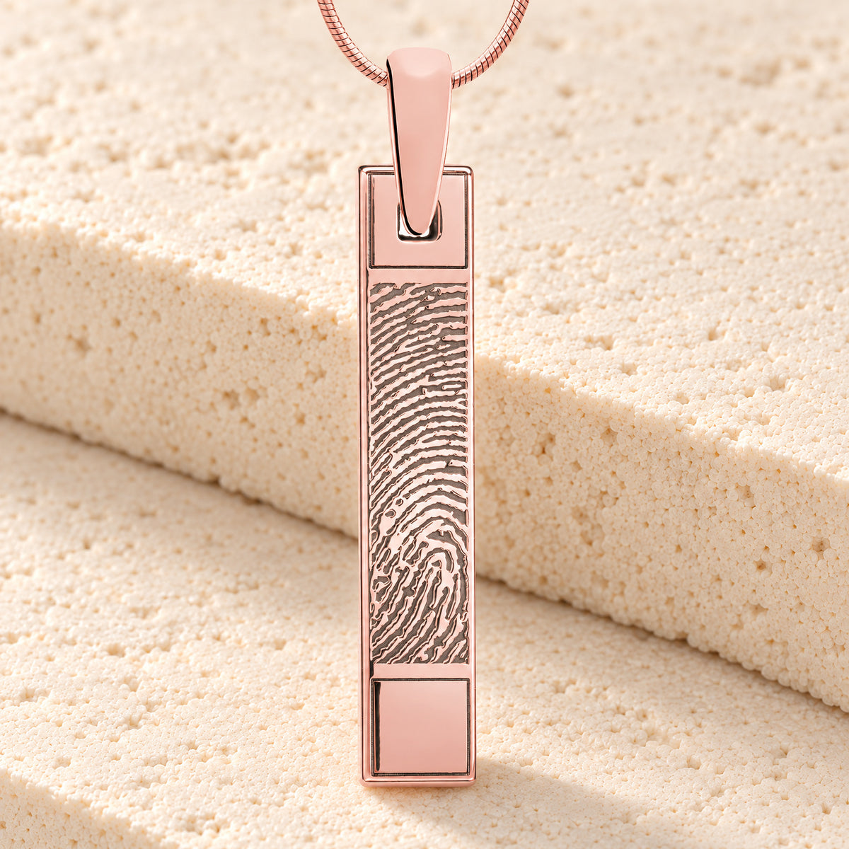 Signature Barred Rose Gold Plated Fingerprint Necklace — main