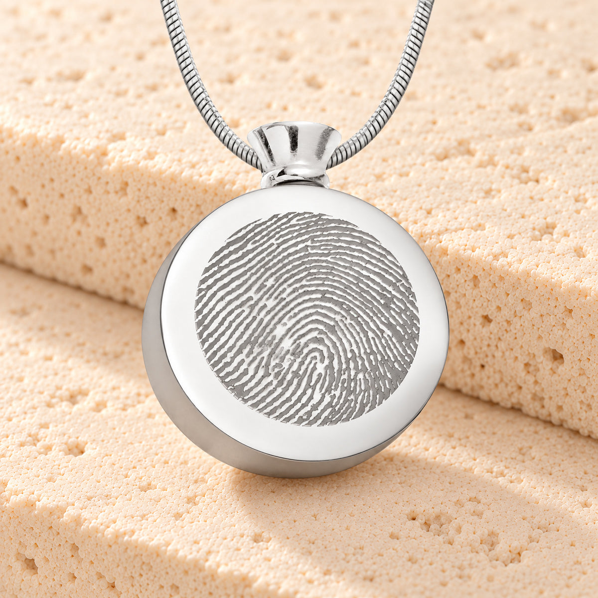 Stainless Circle of Life Fingerprint Necklace — main