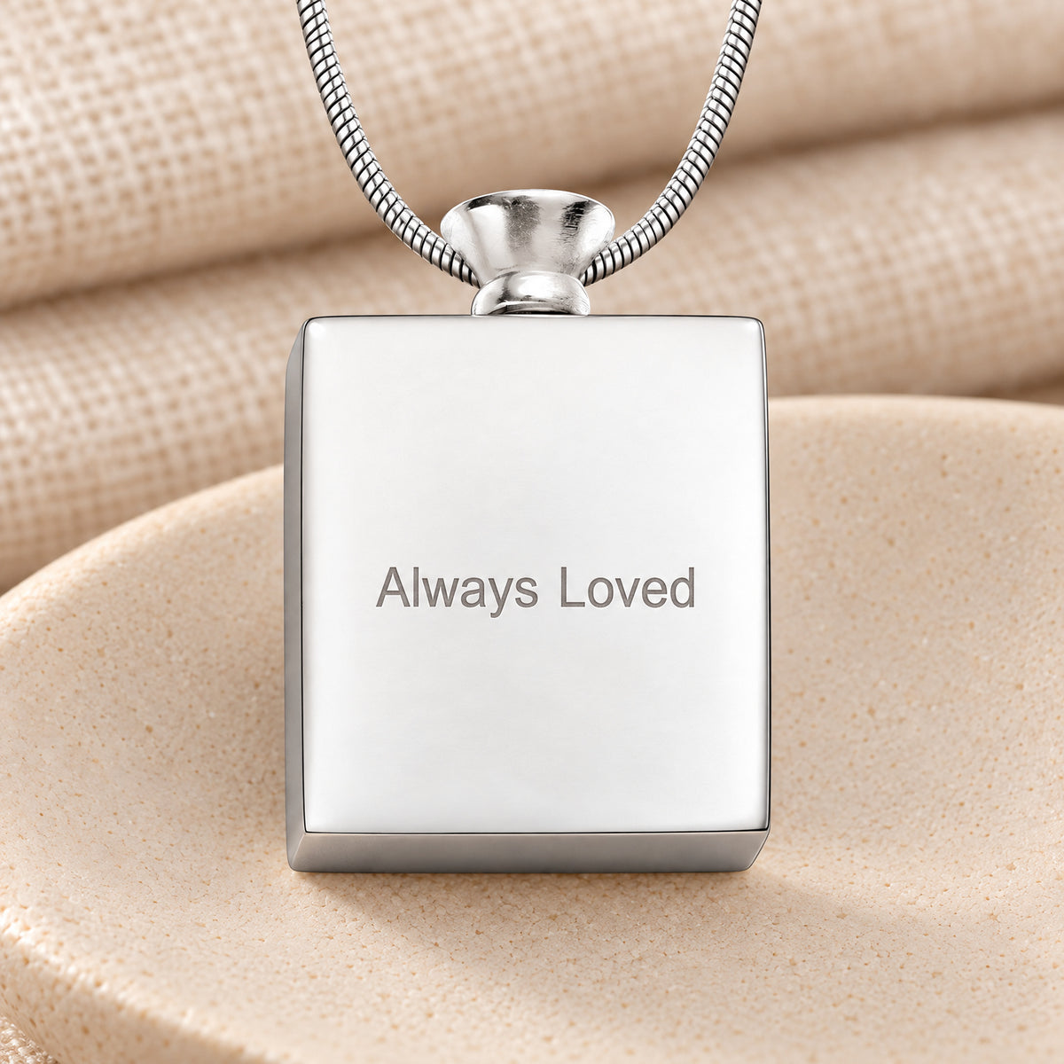 Stainless Glorious Moments Fingerprint Necklace — rear engraving