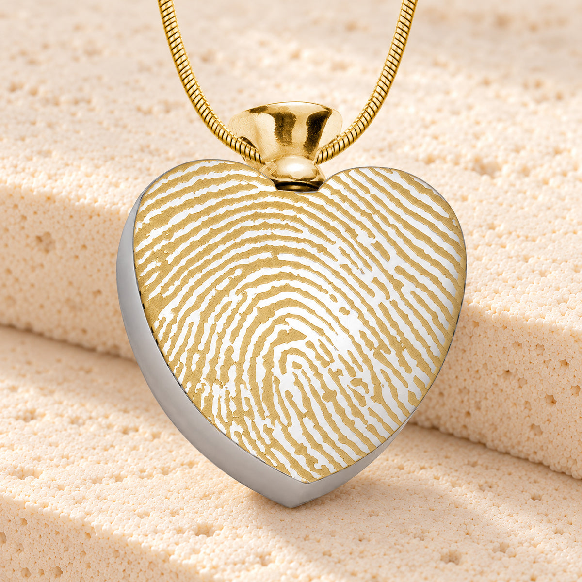 Gold Plated over Stainless Everlasting Journey Fingerprint Necklace — main