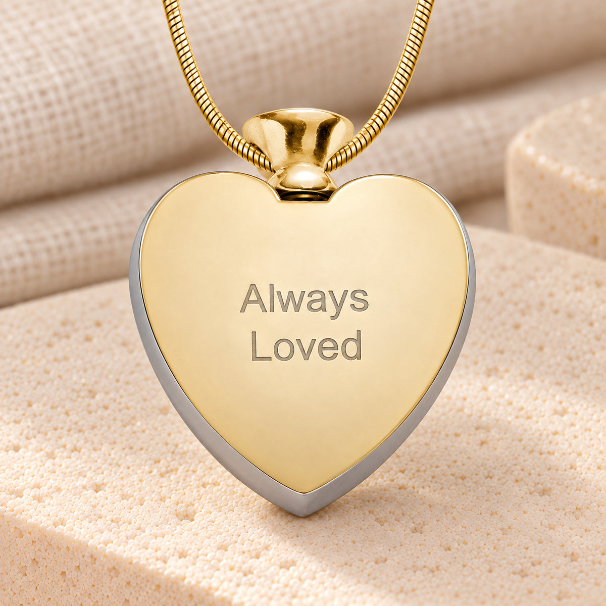 Gold Plated over Stainless Everlasting Journey Fingerprint Necklace — rear engraving