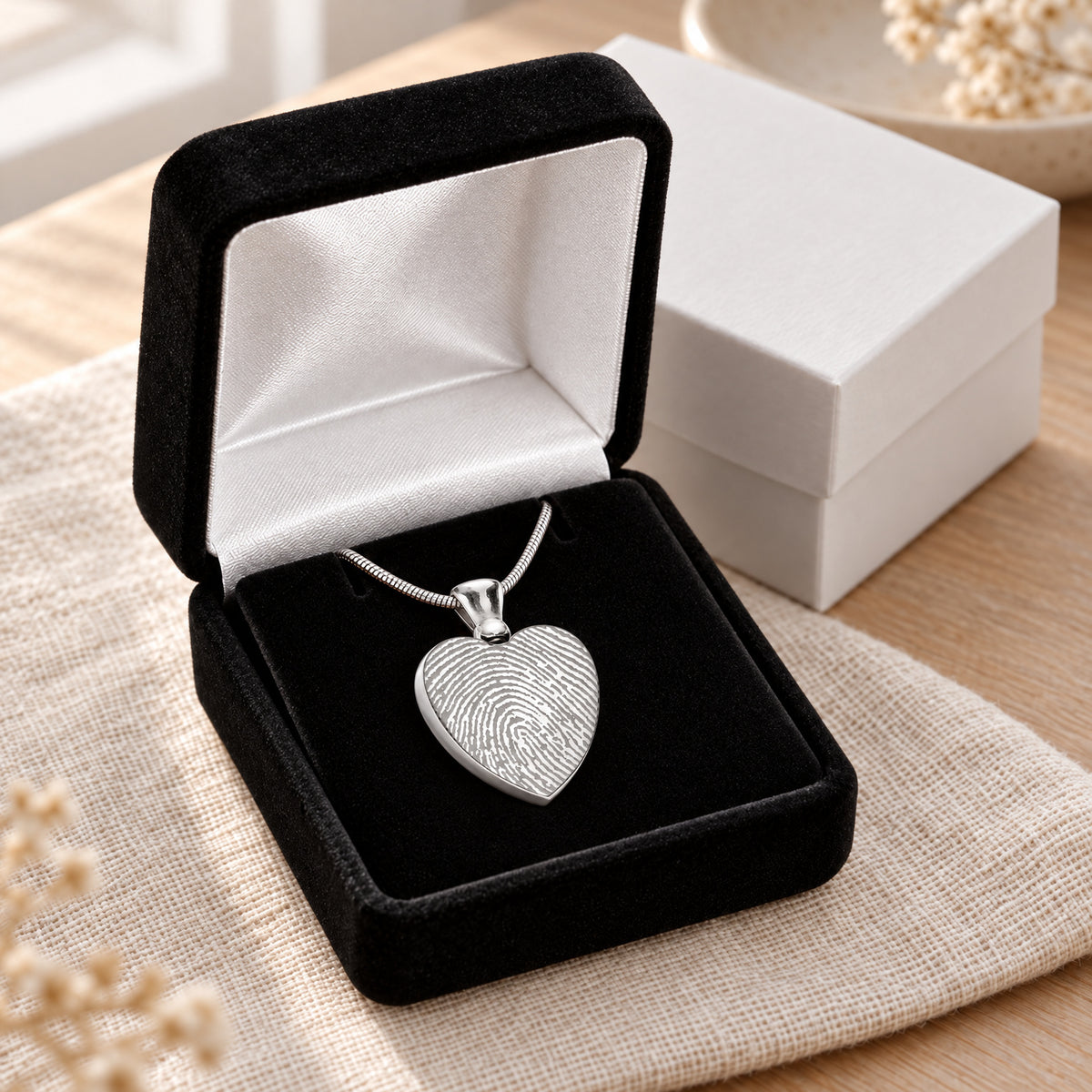 Stainless Everlasting Journey Fingerprint Necklace — gift box